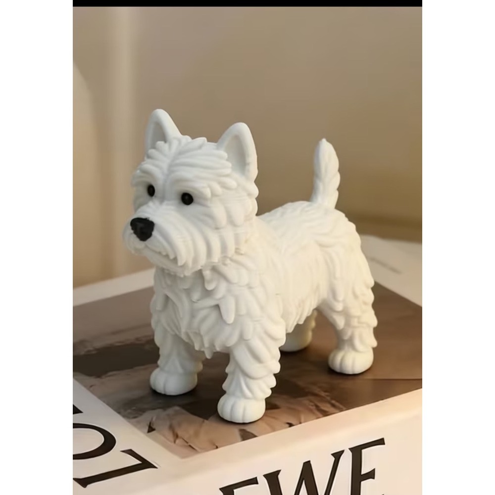 Westie Dog Figurine Small White New Realistic Textured Decor